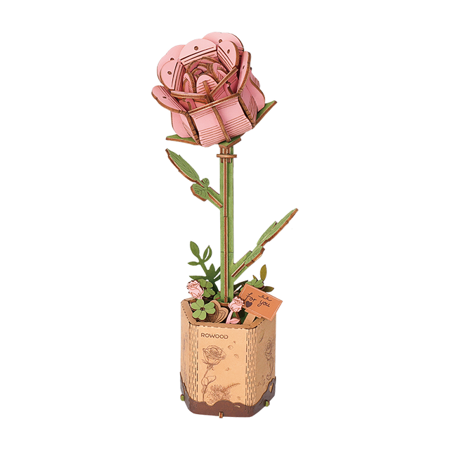 Flower Bouquet DIY 3D Wooden Puzzle Floral Craft Kit Creative Home Decor Gift