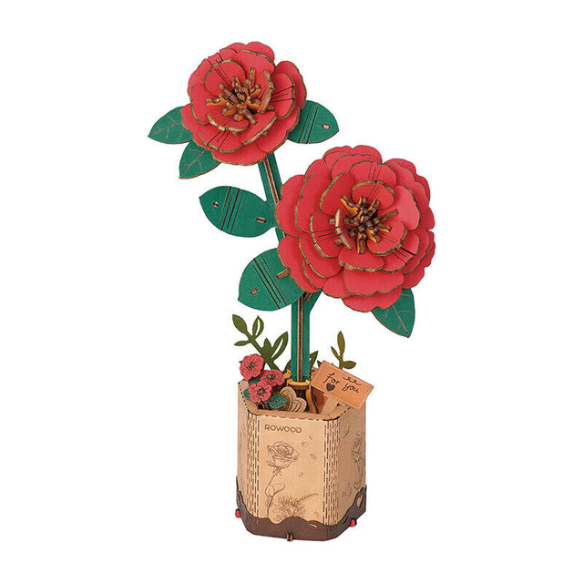 Flower Bouquet DIY 3D Wooden Puzzle Floral Craft Kit Creative Home Decor Gift